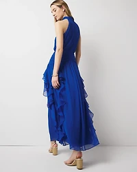 Ruffle Halter Maxi Dress