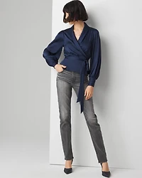 Satin Wrap Blouse
