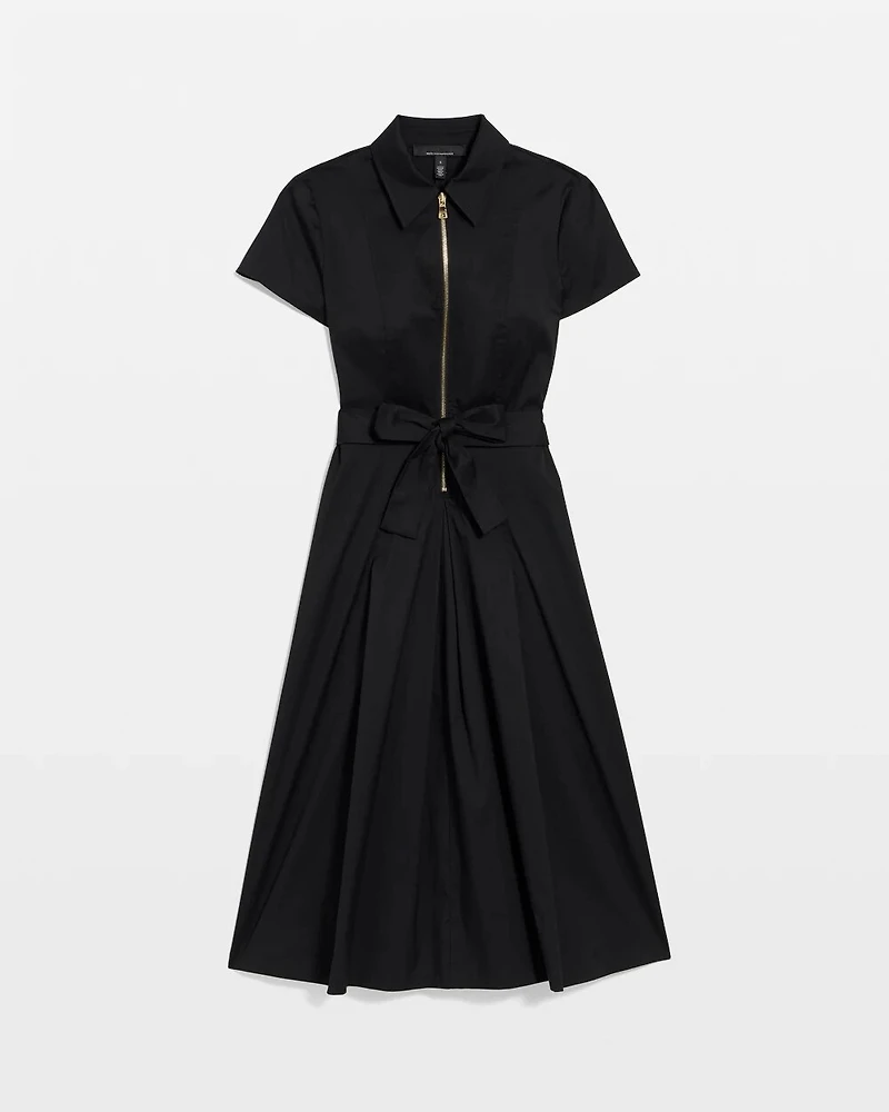 Petite Half-Zip Poplin Shirt Dress