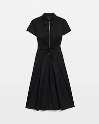 Petite Half-Zip Poplin Shirt Dress