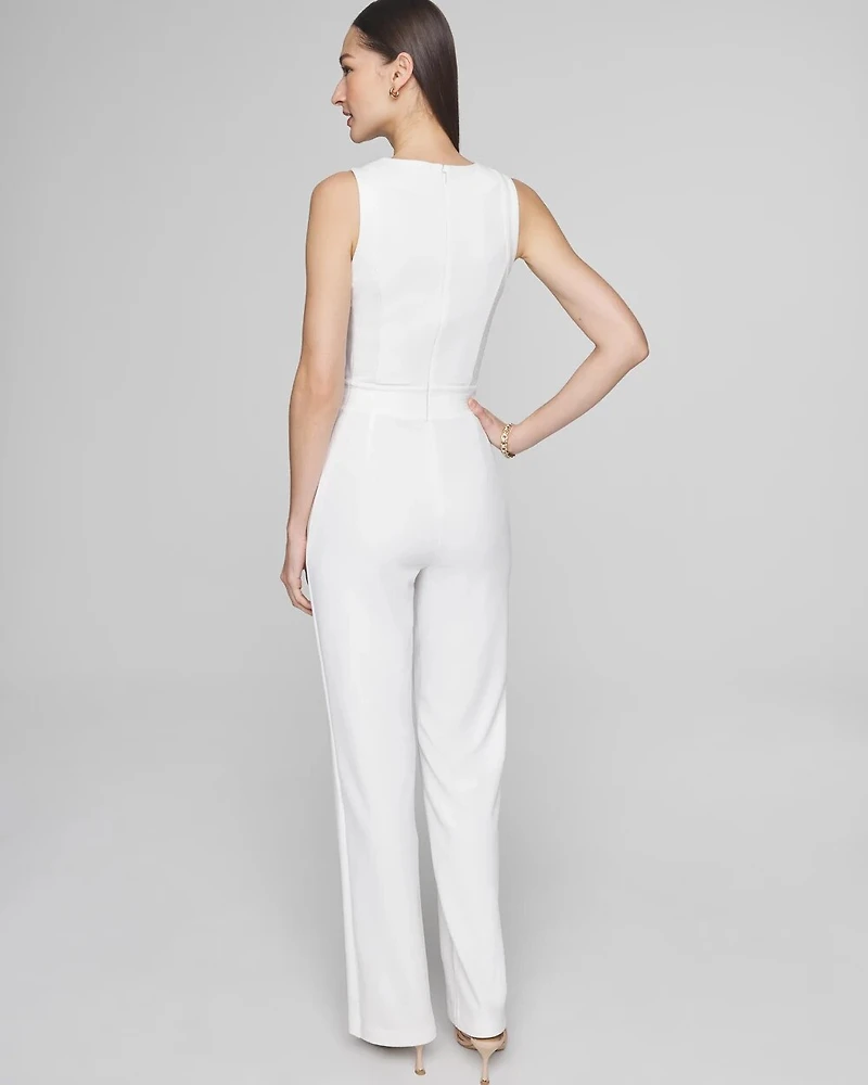Petite Sleeveless Crest Jumpsuit