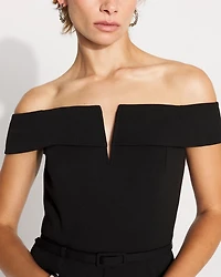 Off-The-Shoulder Crepe Jumpsuit
