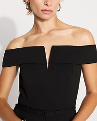 Off-The-Shoulder Crepe Jumpsuit