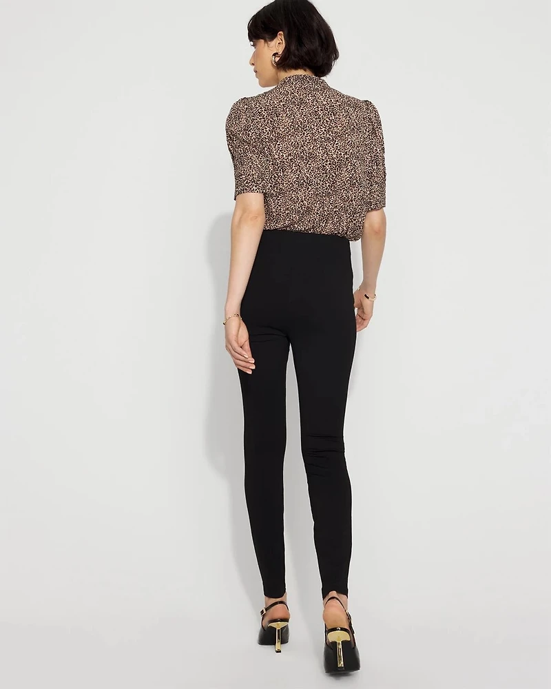Side-Pleat Ponte Legging