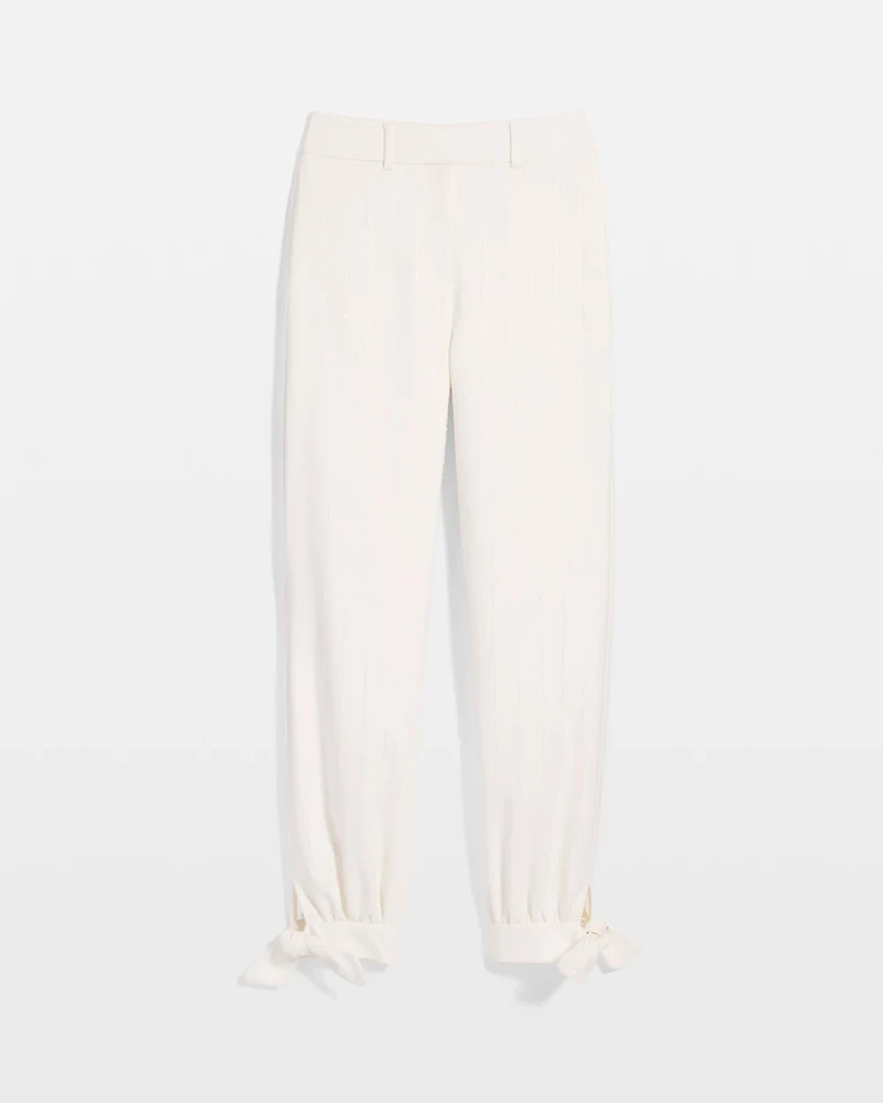Sequin Pinstripe Tapered Ankle Pant