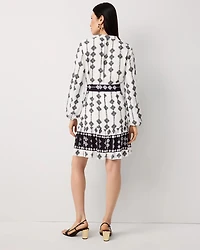 Tie-Waist A-line Shirt Dress