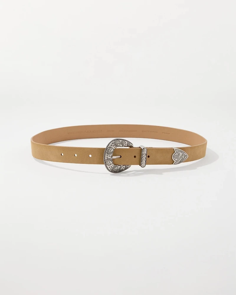 Faux Suede Denim Belt