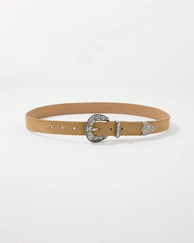 Faux Suede Denim Belt
