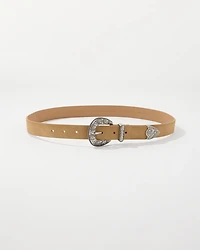 Faux Suede Denim Belt