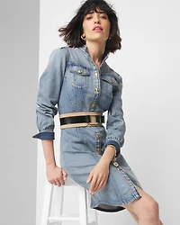 Long Sleeve Denim Shirt Dress