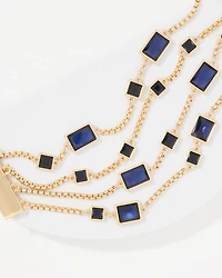 Dark Blue Glass Stones Magnetic Bracelet