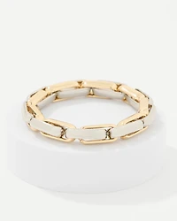 Mixed Metal Links Stretch Bracelet