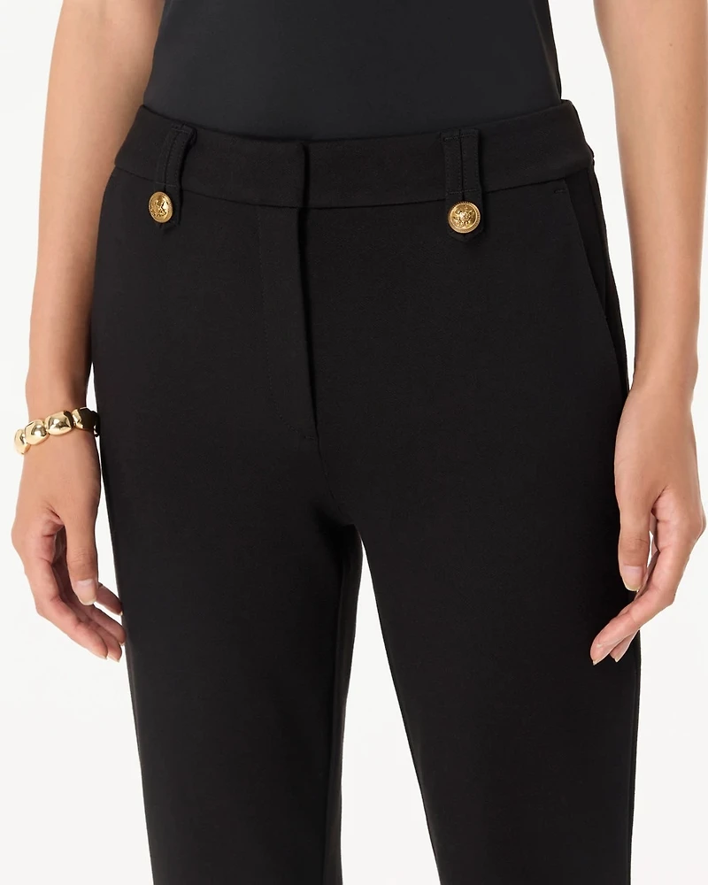Button Detail High-Rise Piper Flare Pant