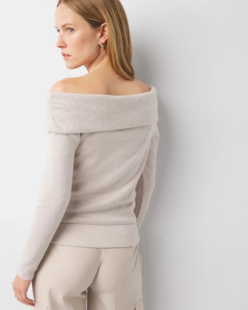 Off-The-Shoulder Glitter Top