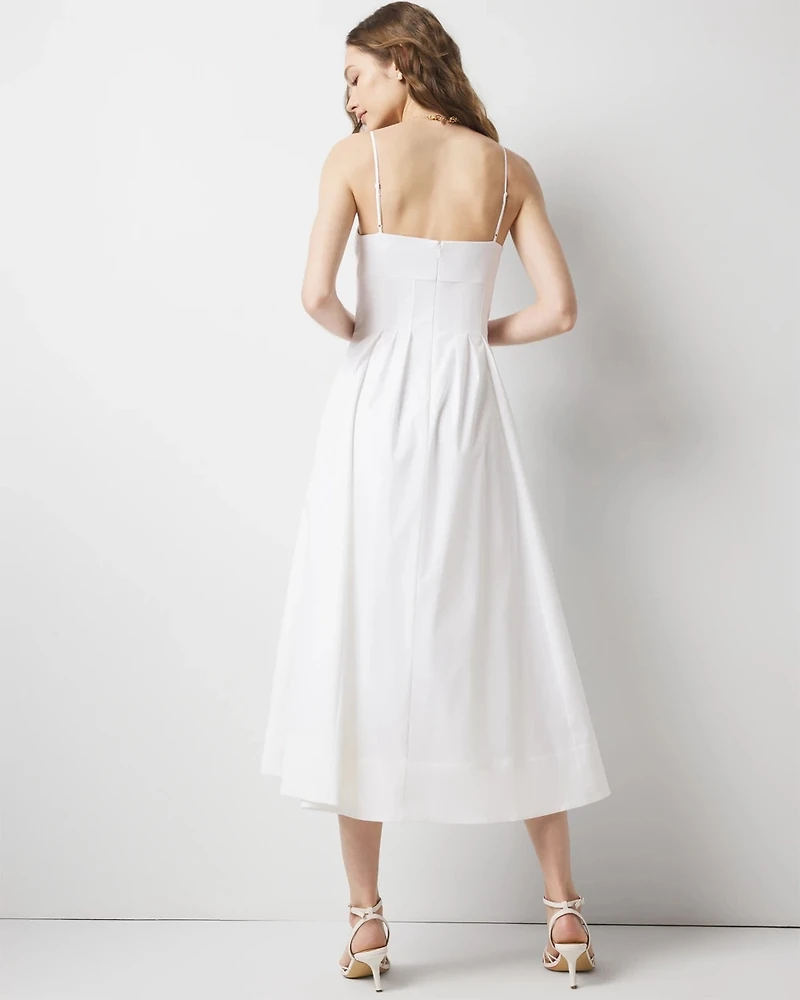 Petite Poplin Corset Midi Dress