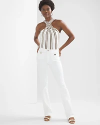High-Rise Turnlock Skinny Flare Jeans