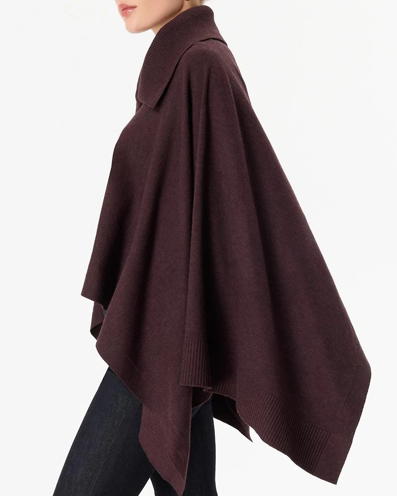 Split Neck Sweater Poncho