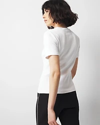 WHBM FORME™ Ribbed Stretch Button Shoulder Tee