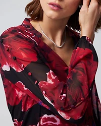 Long Sleeve Button Shoulder Blouse
