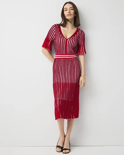 Petite Flutter Sleeve Sweater Dress