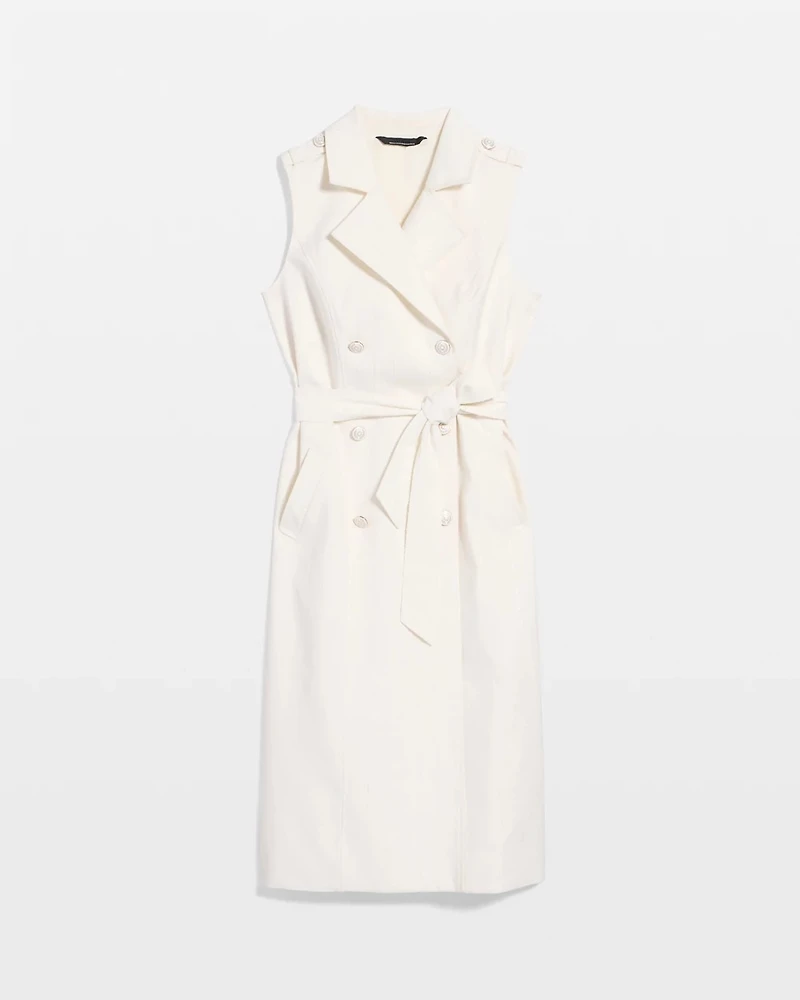 Sequin Pinstripe Trench Vest