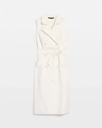 Sequin Pinstripe Trench Vest