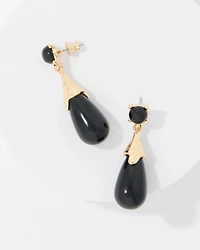 Black Cap Drop Earrings