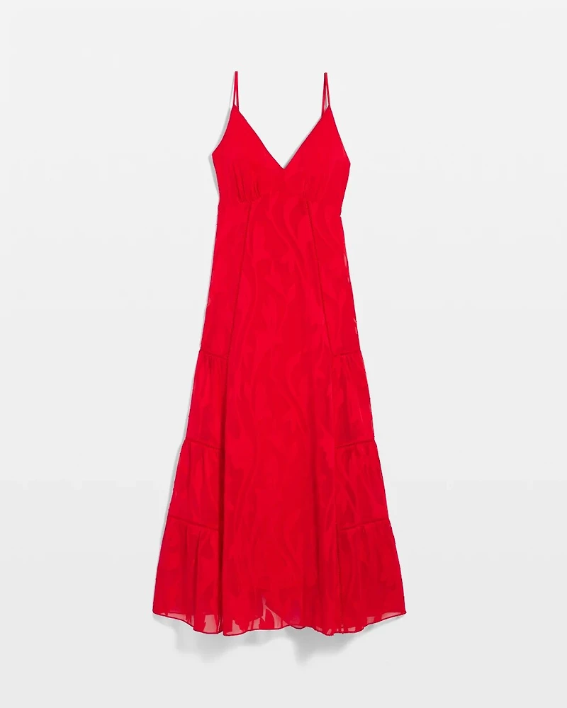 Chiffon Burnout Maxi Dress