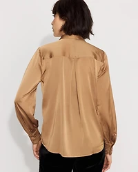 Pintuck Satin Shirt