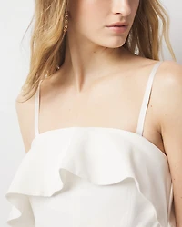 Linen-Blend Strapless Maxi Dress