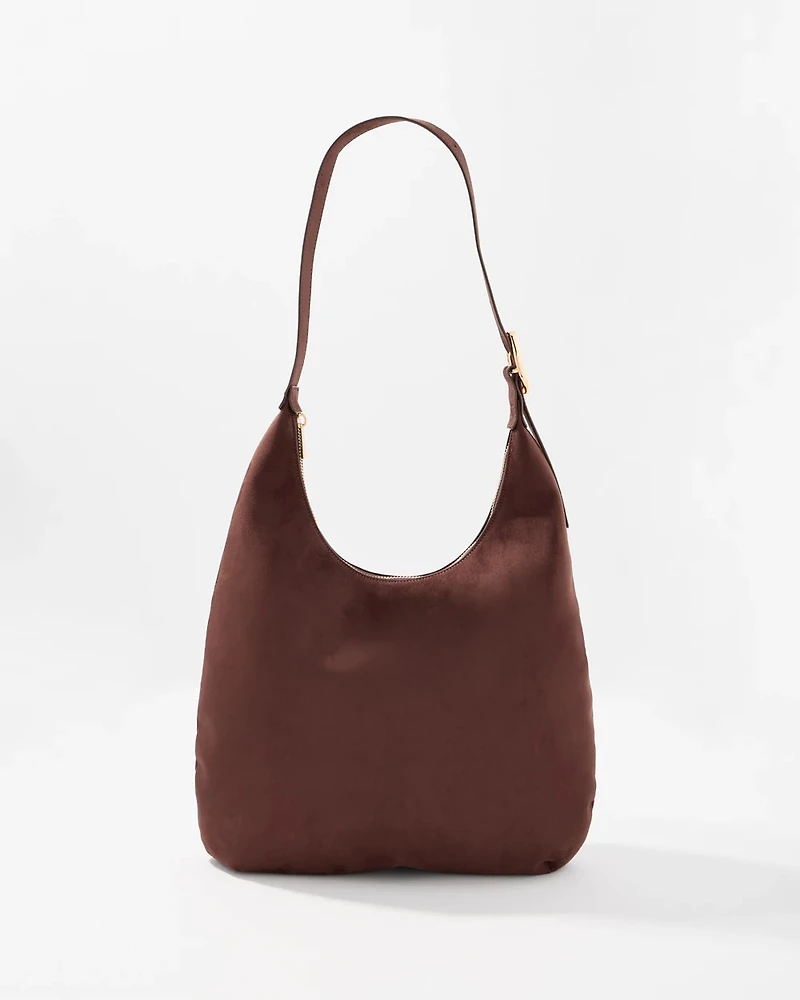 Faux Suede Shoulder Bag