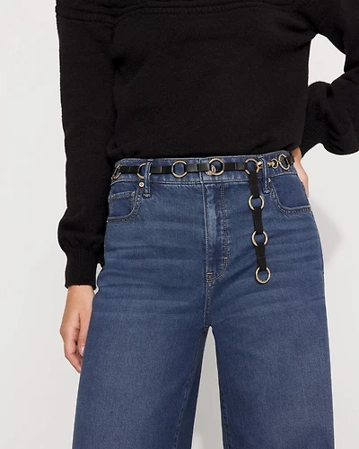 Faux Leather Adjustable Chain Belt