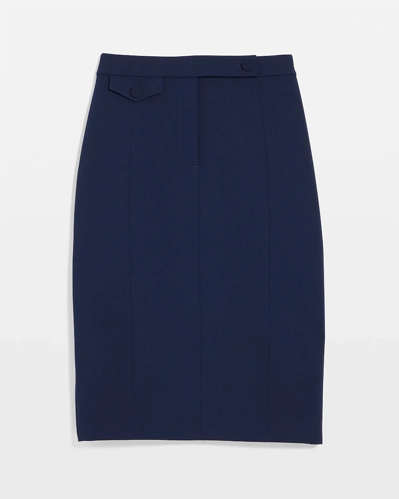 Luxe Stretch Extended Tab Pencil Skirt