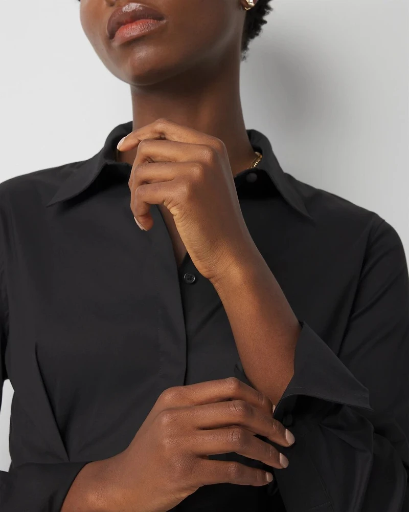 Tapered Waist Poplin Shirt