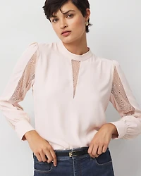 Lace + Crepe Blouse