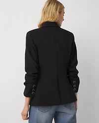 Ruched Sleeve Blazer