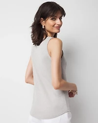 Metallic Knotted Shoulder Tank