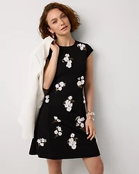 Petite Floral Applique Mini Dress
