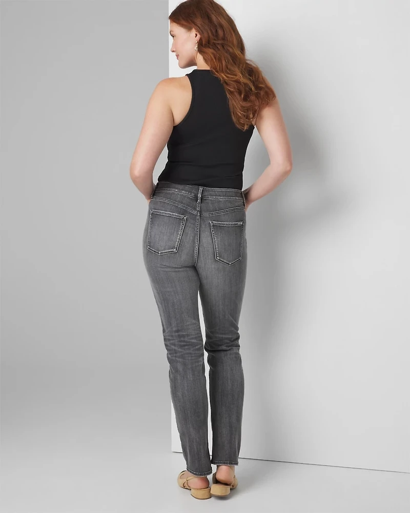 High Rise Byna Slim Jean with Slits