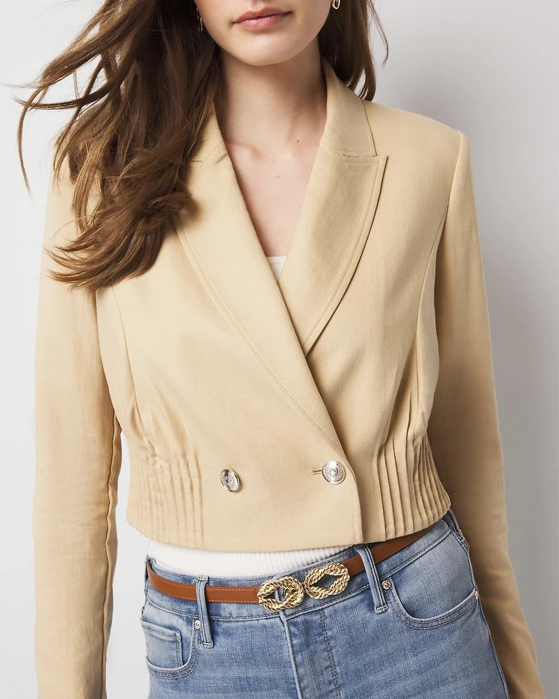 Cropped Double-Breasted Jacket