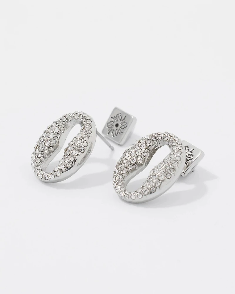 Mariner Link Pavé Stud Earrings