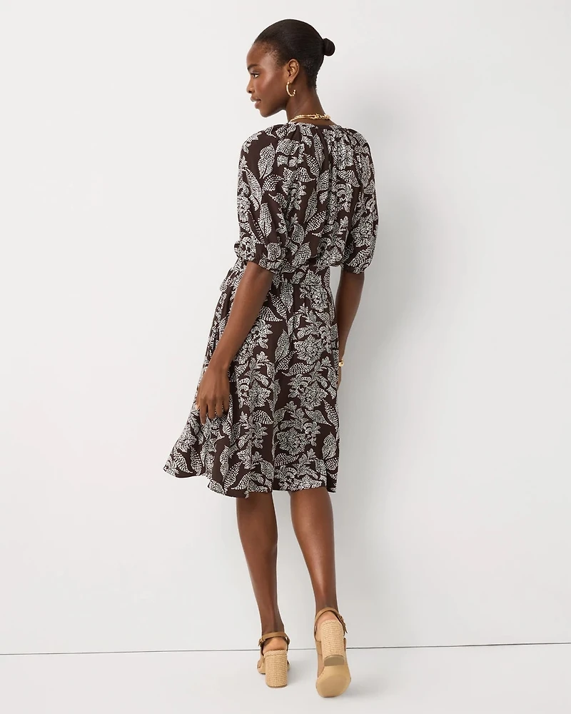 Petite Tie-Waist Mini Dress