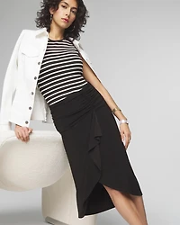 Petite Ruched Matte Jersey Surplice Skirt