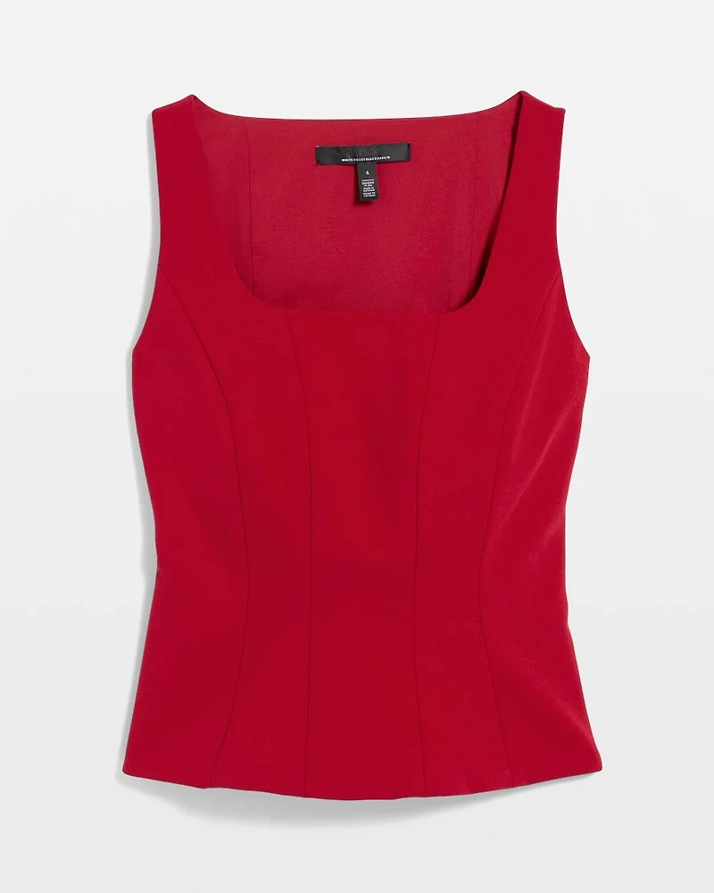 Peplum Knit Crepe Top