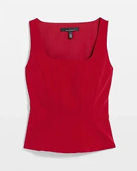 Peplum Knit Crepe Top