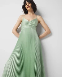 Satin Pleated Maxi Dress