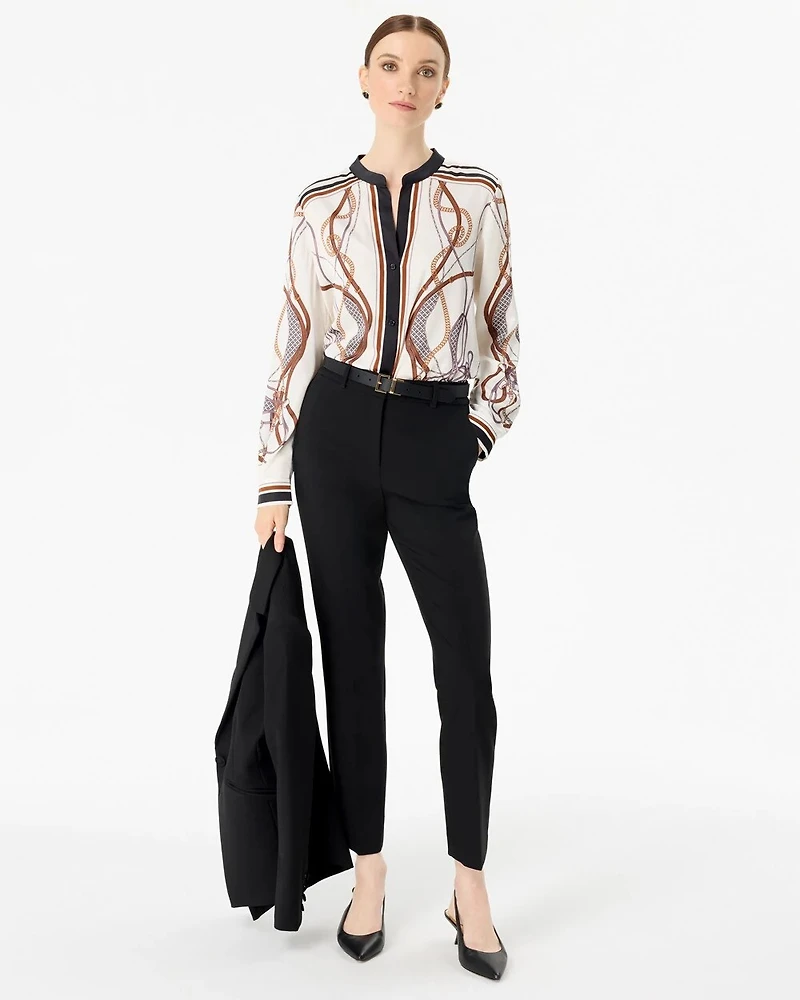 Stand Collar Satin Shirt