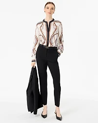 Stand Collar Satin Shirt