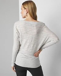 Novelty Stitch Asymmetrical Pullover Sweater