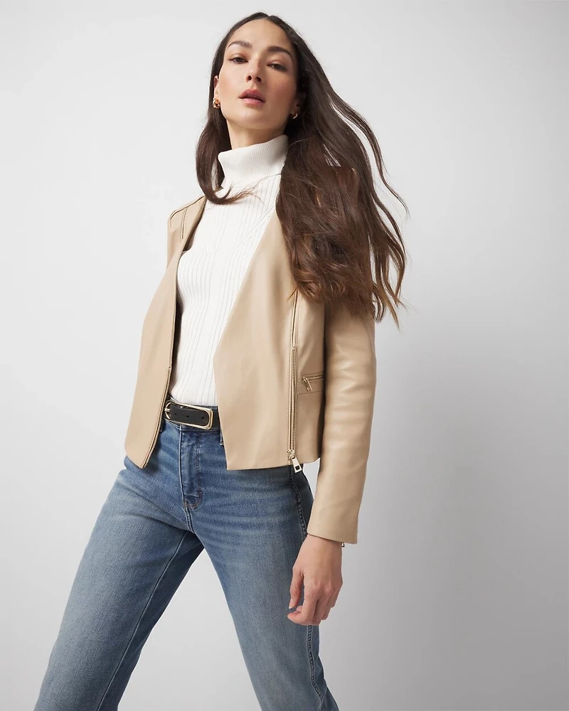 Faux Leather Moto Jacket